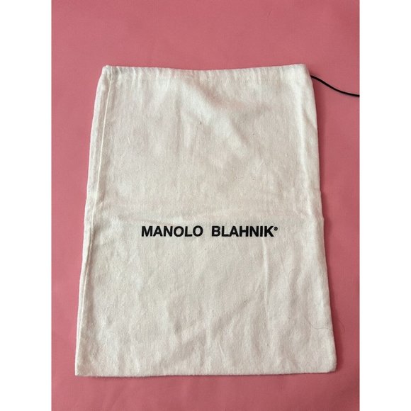 Manolo Blahnik Storage Drawstring Dust Bag Cotton White 13.5" x 10" - Picture 1 of 5
